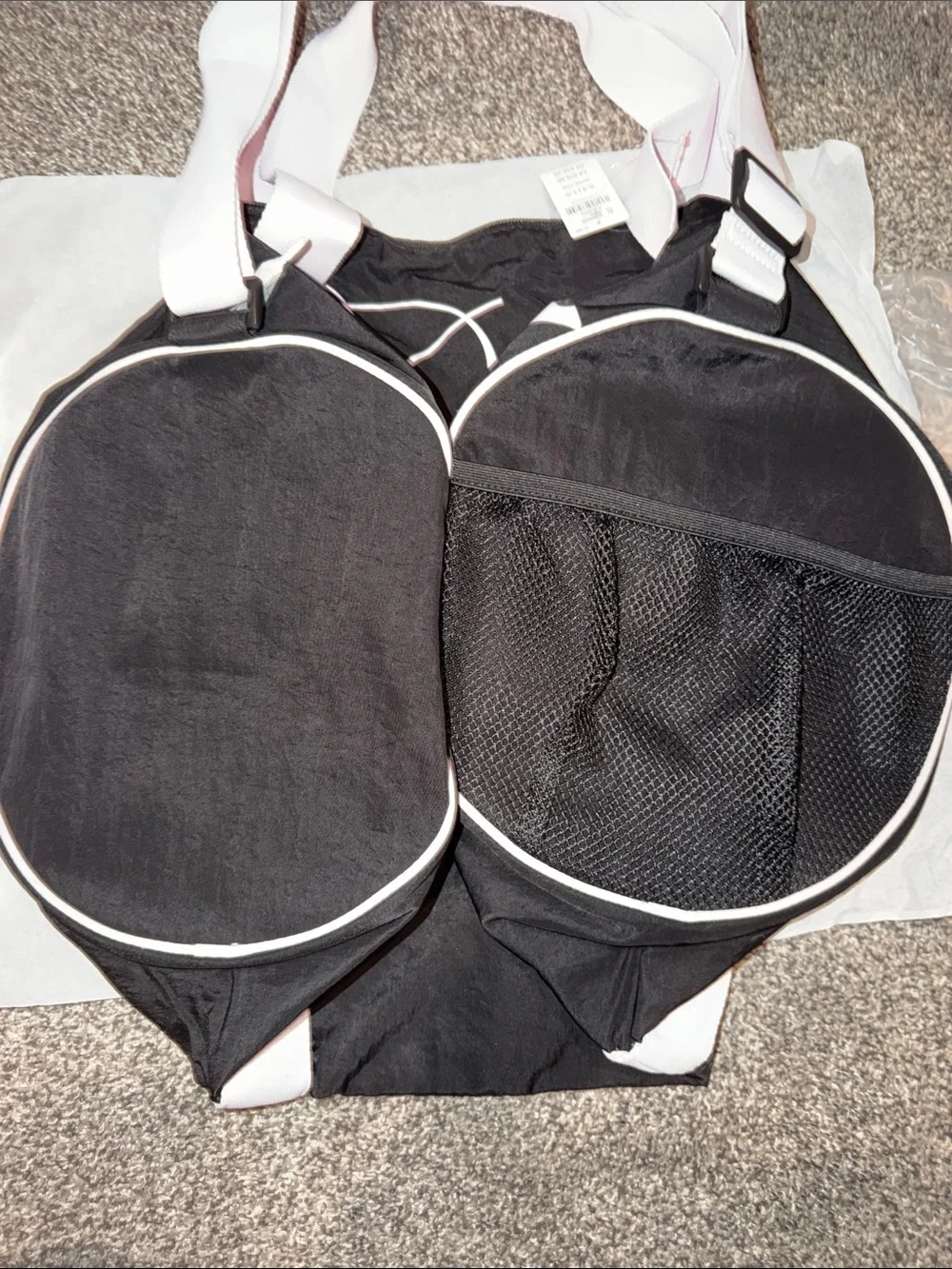 PINK Victoria's Secret Black Tote with Light Pink Straps and Script
